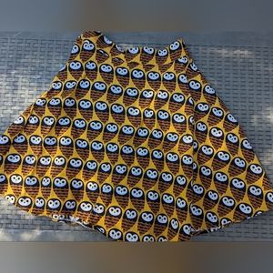 Retrolicious XS owl skater skirt with pockets